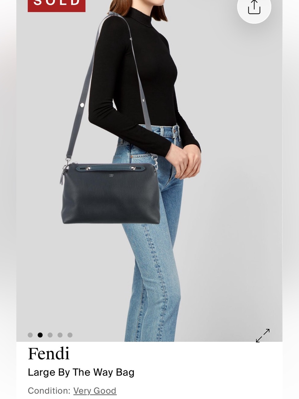 Fendi By The Way Bag in Navy / Light Blue Leather - Picture 3 of 13